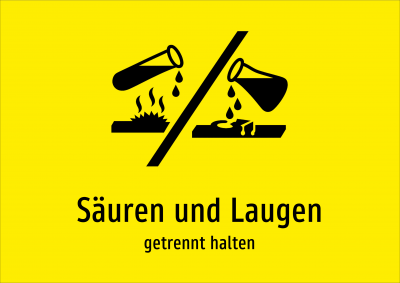 Säuren und Laugen - getrennt halten