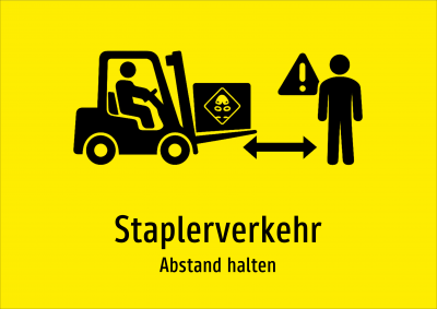 Staplerverkehr - Abstand halten