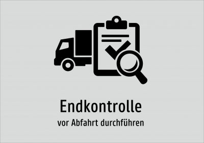 Endkontrolle - vor Abfahrt durchführen