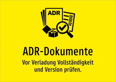 ADR-Dokumente - Vor Verladung Vollständigkeit und Version prüfen.