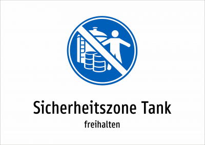 Sicherheitszone Tank - freihalten