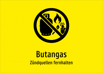 Butangas - Zündquellen fernhalten