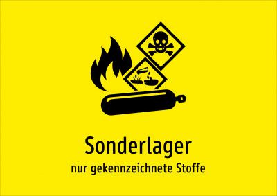 Sonderlager - nur gekennzeichnete Stoffe