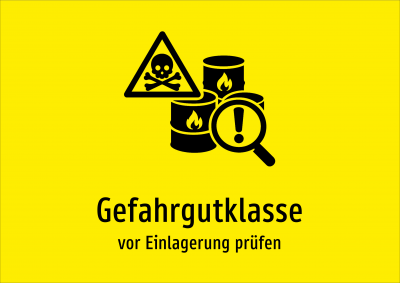 Gefahrgutklasse - vor Einlagerung prüfen