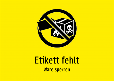 Etikett fehlt - Ware sperren