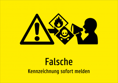 Falsche - Kennzeichnung sofort melden