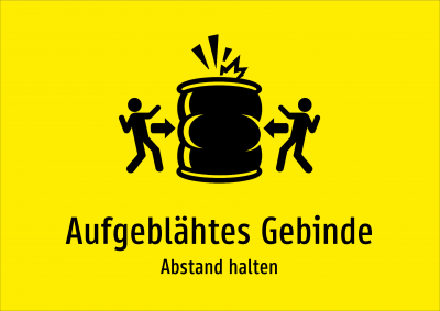 Aufgeblähtes Gebinde - Abstand halten