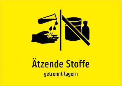 Ätzende Stoffe - getrennt lagern