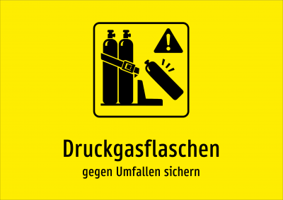 Druckgasflaschen - gegen Umfallen sichern