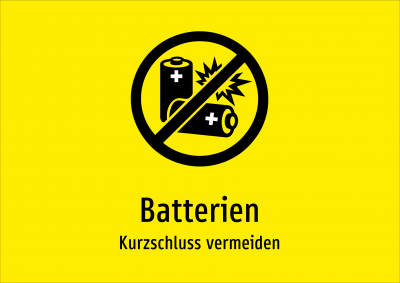 Batterien - Kurzschluss vermeiden