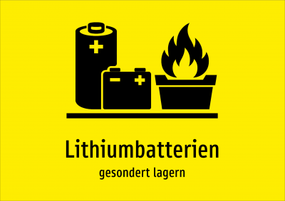 Lithiumbatterien - gesondert lagern