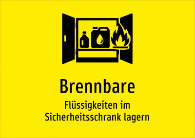 Brennbare - Flüssigkeiten im Sicherheitsschrank lagern