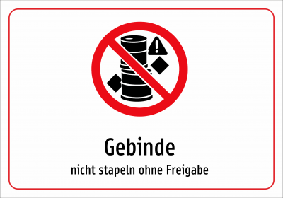 Gebinde - nicht stapeln ohne Freigabe
