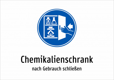 Chemikalienschrank - nach Gebrauch schließen