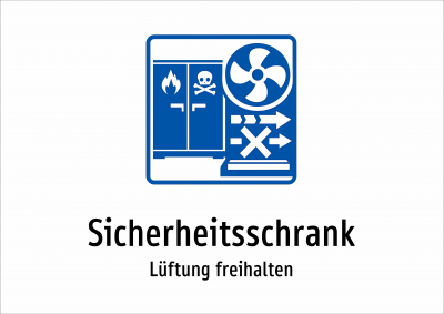 Sicherheitsschrank - Lüftung freihalten