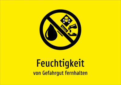 Feuchtigkeit - von Gefahrgut fernhalten