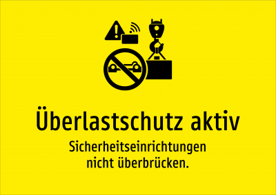 Überlastschutz aktiv - Sicherheitseinrichtungen nicht überbrücken.