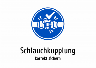 Schlauchkupplung - korrekt sichern
