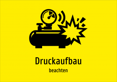 Druckaufbau - beachten