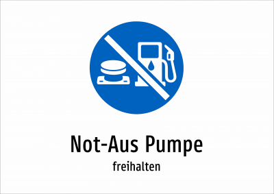 Not-Aus Pumpe - freihalten