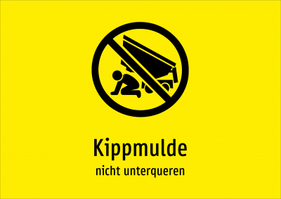Kippmulde - nicht unterqueren