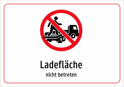Ladefläche - nicht betreten