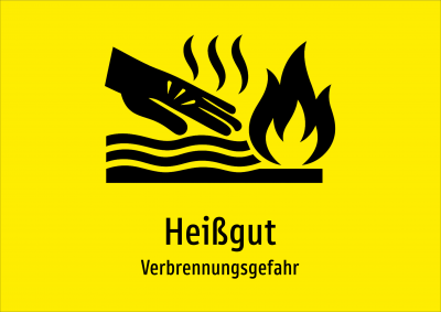 Heißgut - Verbrennungsgefahr