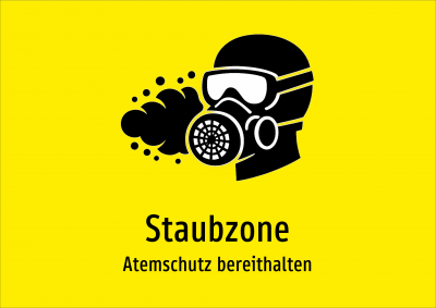 Staubzone - Atemschutz bereithalten
