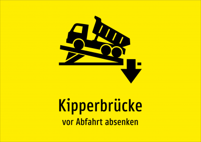 Kipperbrücke - vor Abfahrt absenken