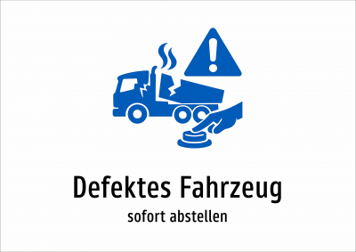 Defektes Fahrzeug - sofort abstellen