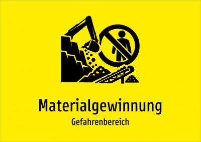 Materialgewinnung - Gefahrenbereich