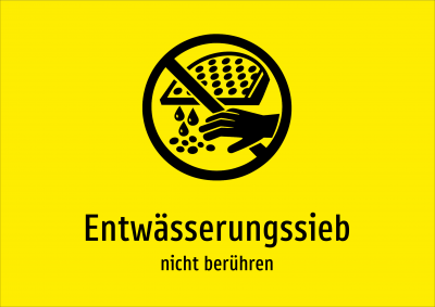 Entwässerungssieb - nicht berühren