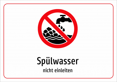 Spülwasser - nicht einleiten