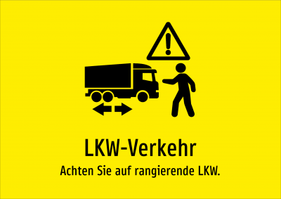 LKW-Verkehr - Achten Sie auf rangierende LKW.
