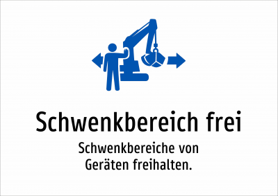 Schwenkbereich frei - Schwenkbereiche von Geräten freihalten.