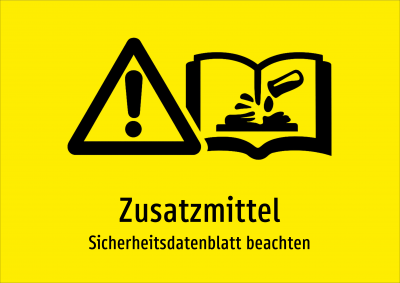 Zusatzmittel - Sicherheitsdatenblatt beachten