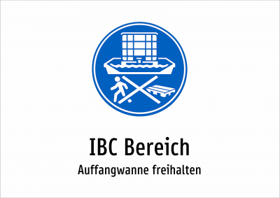 IBC Bereich - Auffangwanne freihalten