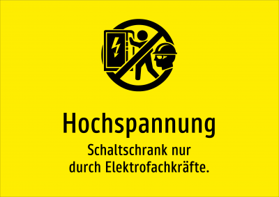 Hochspannung - Schaltschrank nur durch Elektrofachkräfte.