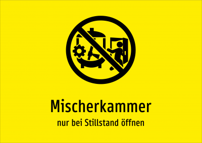 Mischerkammer - nur bei Stillstand öffnen
