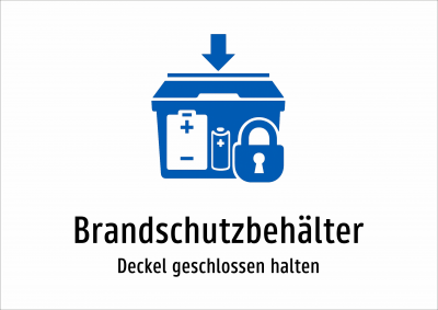 Brandschutzbehälter - Deckel geschlossen halten