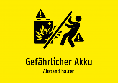 Gefährlicher Akku - Abstand halten