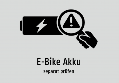 E-Bike Akku - separat prüfen