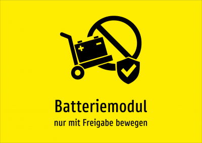 Batteriemodul - nur mit Freigabe bewegen