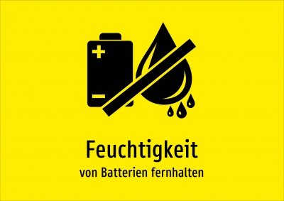 Feuchtigkeit - von Batterien fernhalten