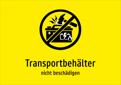 Transportbehälter - nicht beschädigen
