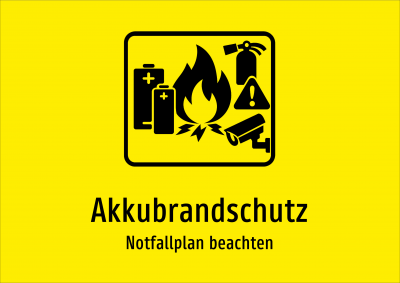 Akkubrandschutz - Notfallplan beachten