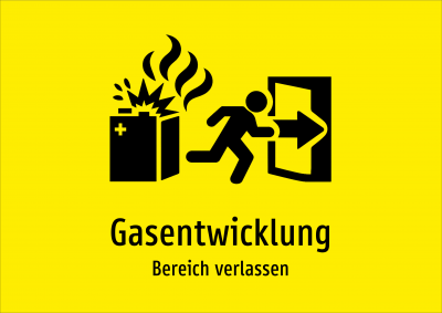 Gasentwicklung - Bereich verlassen