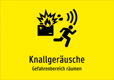 Knallgeräusche - Gefahrenbereich räumen