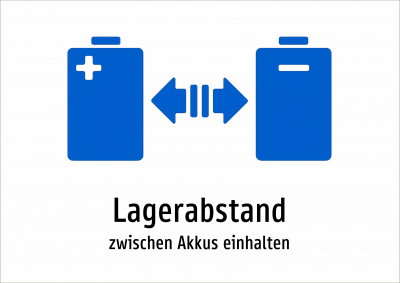 Lagerabstand - zwischen Akkus einhalten