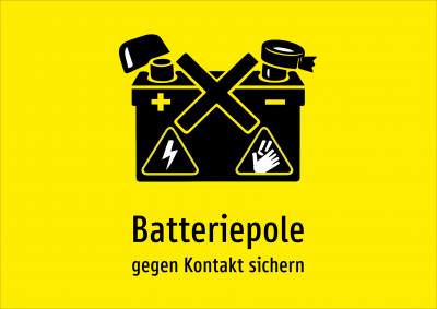 Batteriepole - gegen Kontakt sichern